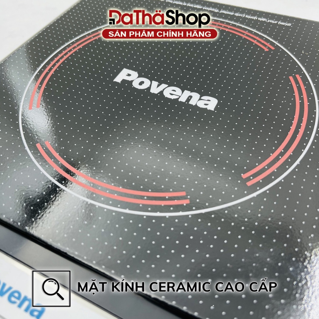 Bếp Từ POVENA PVN-21 Kèm Nồi Inox Vung Kính Hàng Việt Nam Chất Lượng Cao
