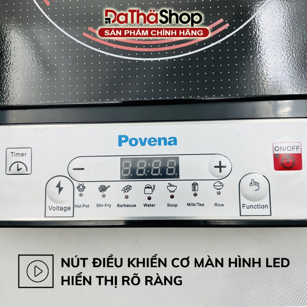 Bếp Từ POVENA PVN-21 Kèm Nồi Inox Vung Kính Hàng Việt Nam Chất Lượng Cao