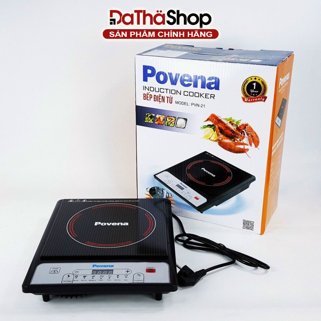Bếp Từ POVENA PVN-21 Kèm Nồi Inox Vung Kính Hàng Việt Nam Chất Lượng Cao