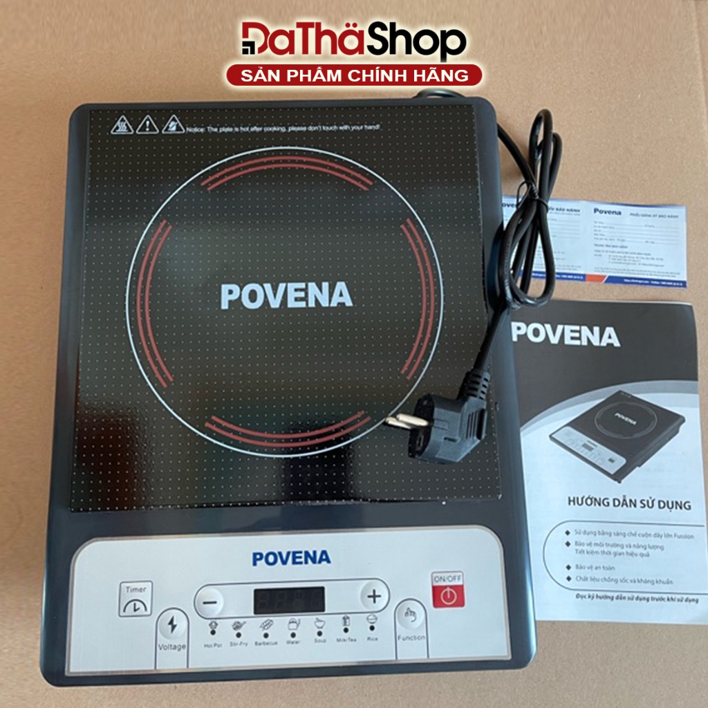 Bếp Từ POVENA PVN-21 Kèm Nồi Inox Vung Kính Hàng Việt Nam Chất Lượng Cao