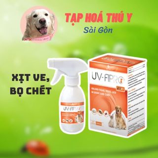 Uv fipro spray dung dịch xịt ve, rận, bọ chét cho chó mèo thú cưng - tạp hóa thú y sg