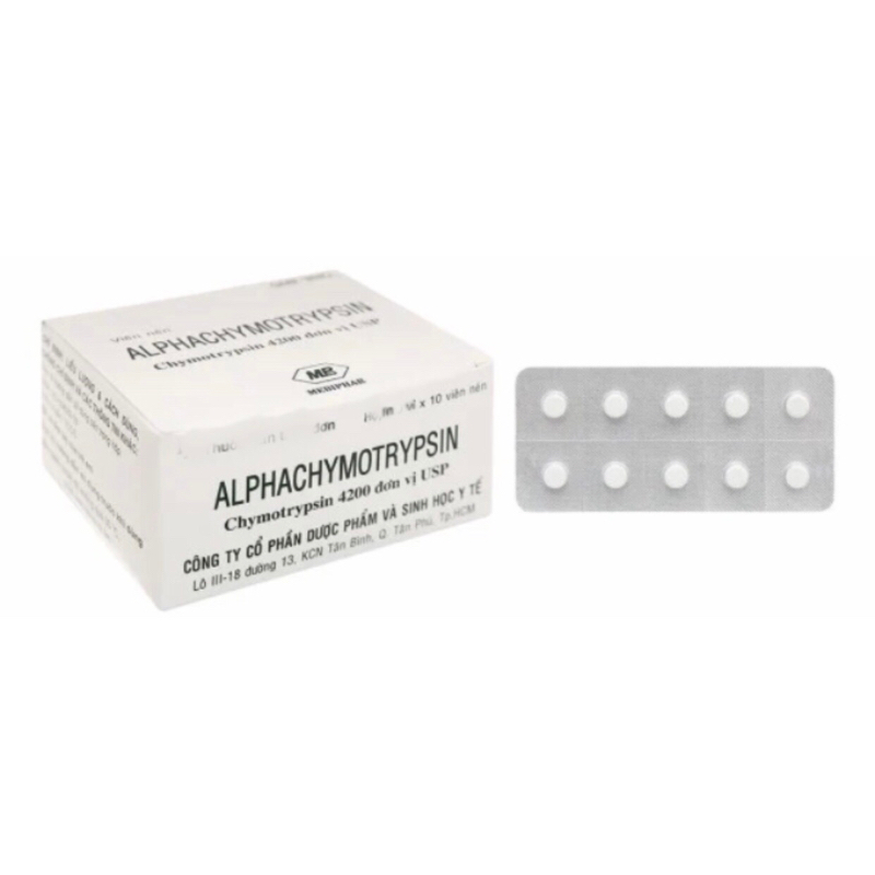 Alphachymotrupsin giảm phù nề. ,sưng tấy