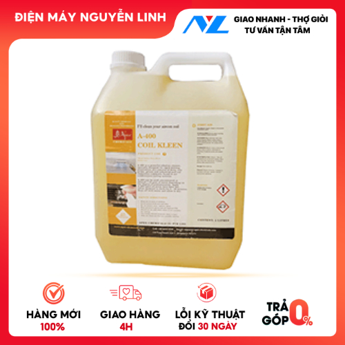 CHÍNH HÃNG -  COIL KLEEN A400 5 lít rửa vệ sinh hệ thống máy điều hòa không khí, dàn lạnh, dàn nóng 