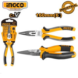 Kềm mũi nhọn 6inch/160mm ingco hlnp08168/hlnp08168/ , chất liệu thép cr-v