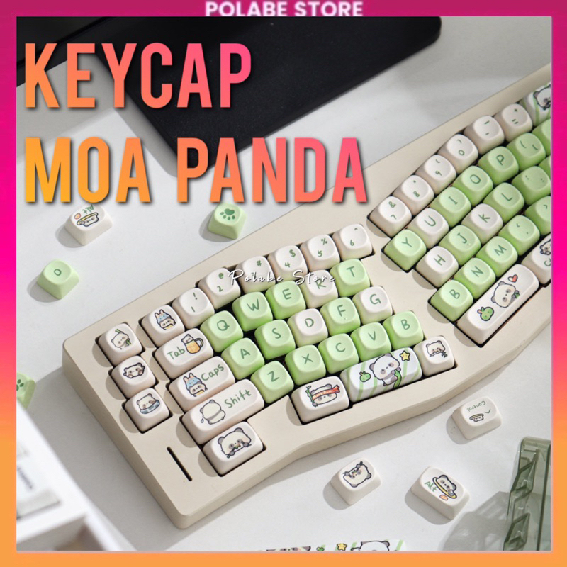 Keycap MOA Panda Space Cat MOA Profile PBT Dyesub bàn phím Keycap MOA Purple Rabbit Pink Pig Gradient Cow Polabe Store