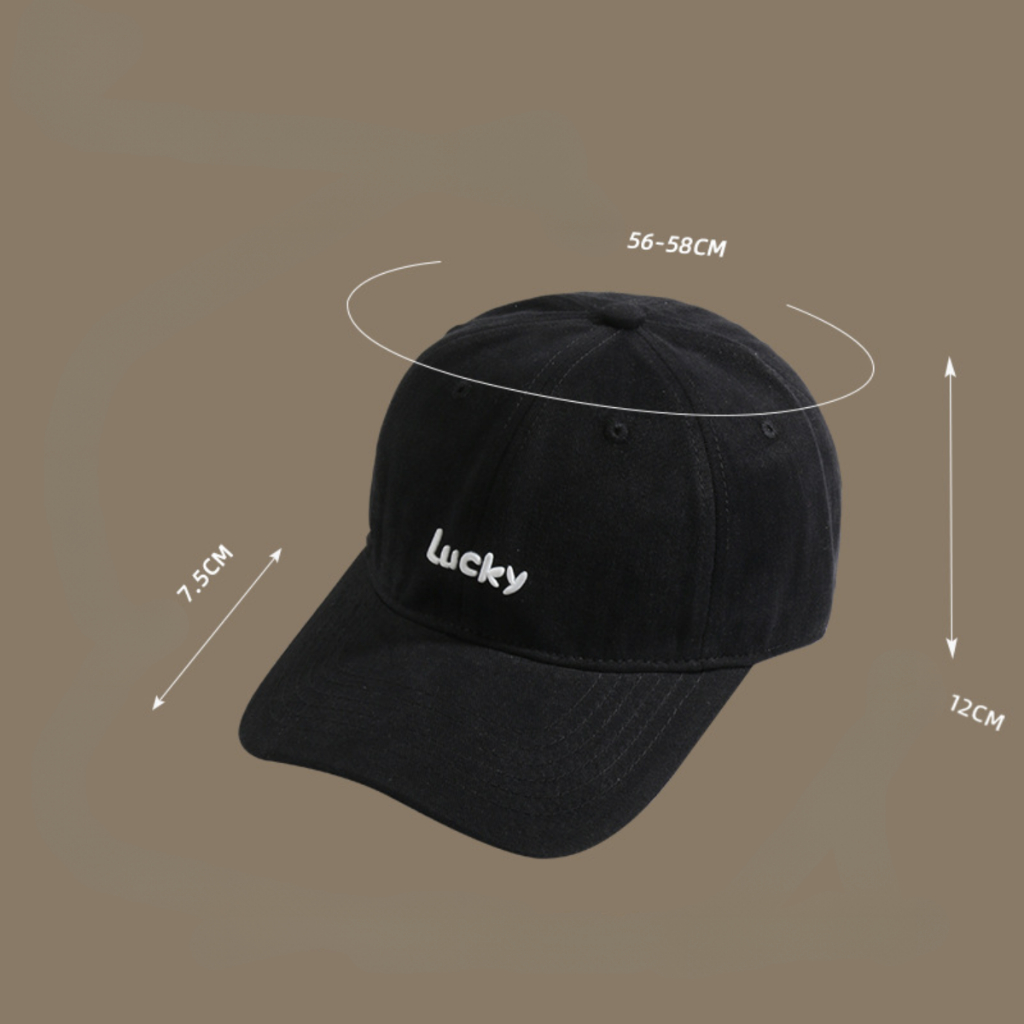 Mũ lưỡi trai nam nữ thêu chữ Lucky , nón lưỡi trai  trẻ trung phong cách unisex form mềm