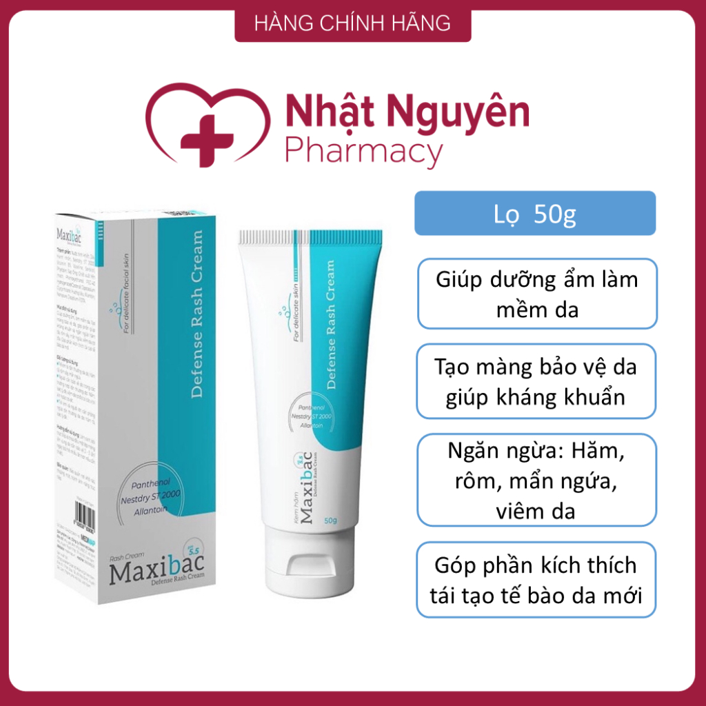Kem hăm tã, rôm sảy, mẩn ngứa cho bé Maxibac Defense Rash Cream pH5.5