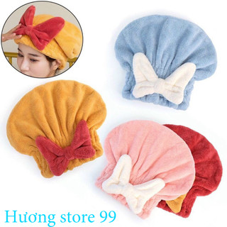 Khăn trùm tóc Chất bông mềm mại, mượt mịn lau khô siêu tốc sau khi gội đầu không cần phải sấy - huongstore99x