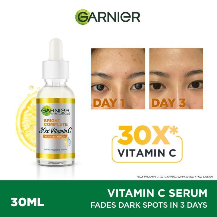 Dưỡng chất ban ngày làm sáng da  Garnier Bright Comple Booster Serum 30ml