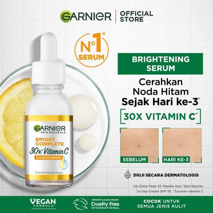 Dưỡng chất ban ngày làm sáng da  Garnier Bright Comple Booster Serum 30ml