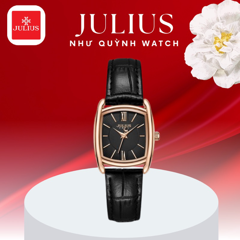 Đồng Hồ Nữ JA-1364D Julius Hàn Quốc Dây Da ( Đen)