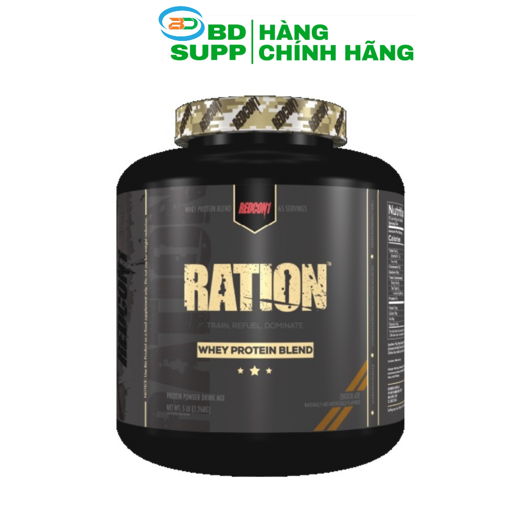 Redcon1 Ration Whey Protein (65 Serving), Sữa Tăng Cơ Đốt Mỡ, 25G Protein, 11.4G EAA + 5.4G BCAA, 2.1KG