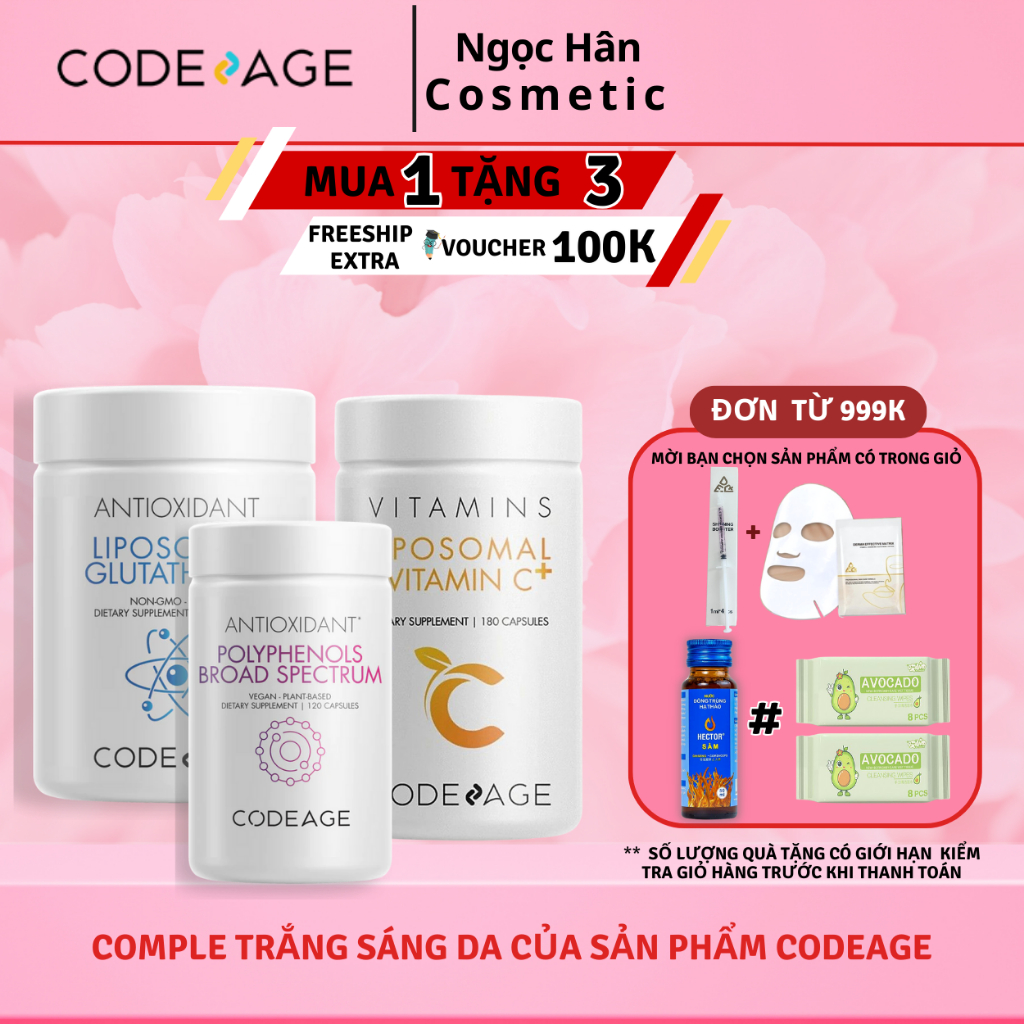 Viên chống nắng sáng da C - Viên uống hỗ trợ trắng da CodeAge - Viên chống nắng sáng da CodeAge - ngochan cosmetic