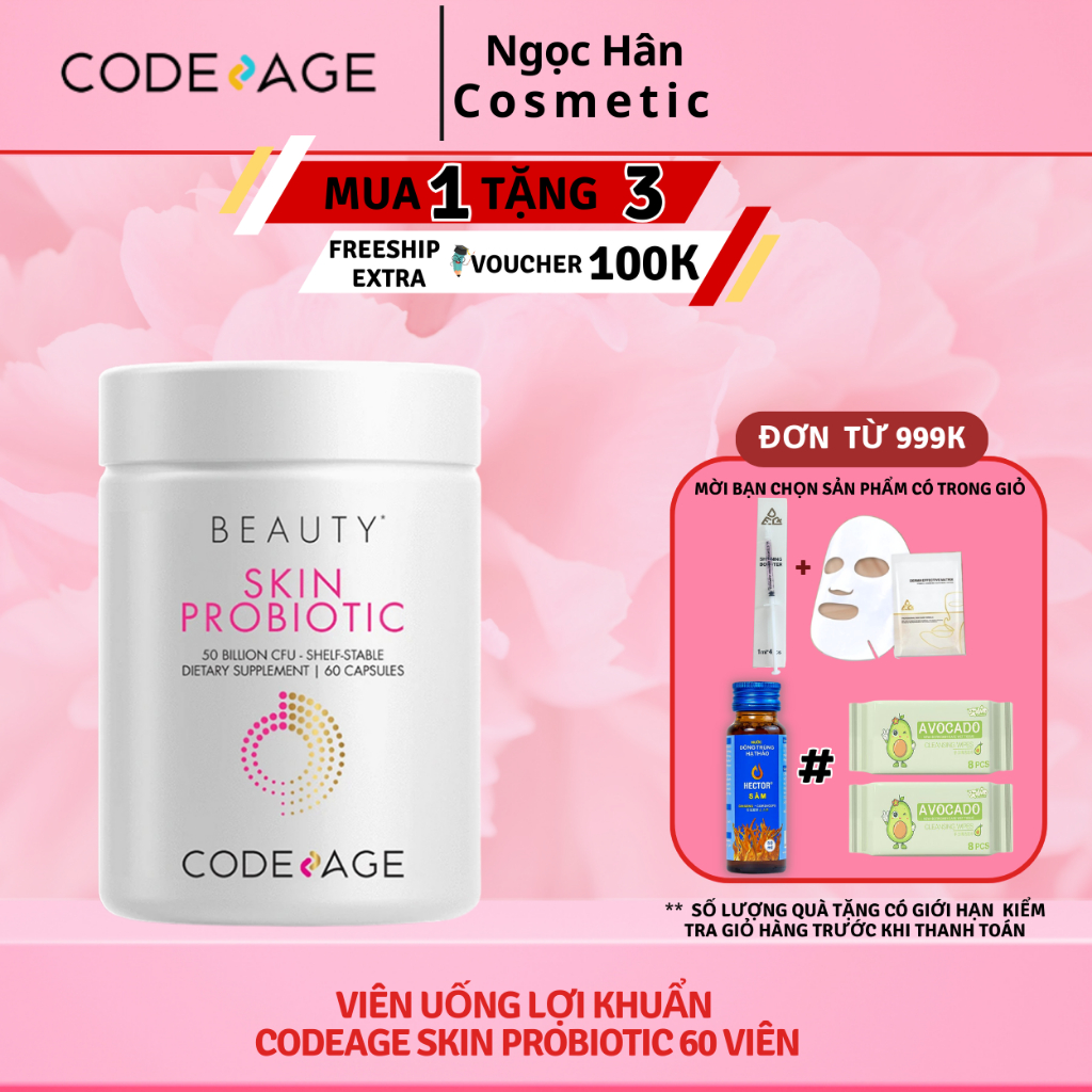 Viên uống lợi khuẩn CodeAge Skin Probiotic 60 viên - Ngochan Cosmetic