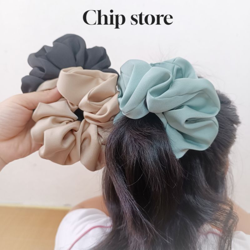 [ Dây buộc tóc vải Scrunchies] Dây cột tóc Scrunchies chất vải lụa 14cm