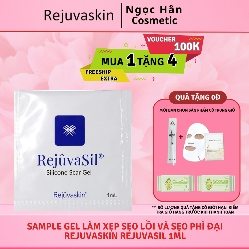 Sample gel xóa mờ sẹo lồi, phì đại Rejuvaskin Rejuvasil Silicone Scar Gel 1ml - Ngochan Cosmetics