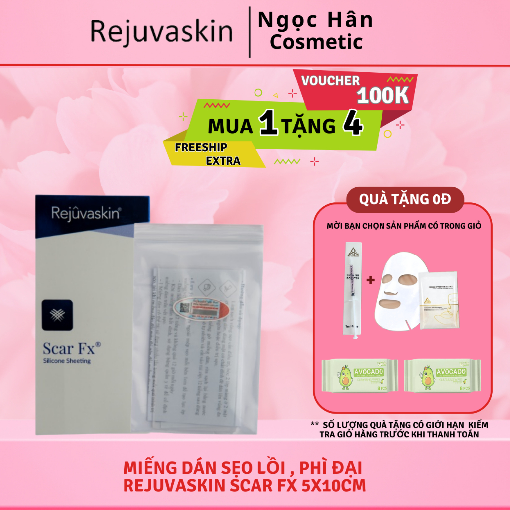 Miếng Dán Sẹo Lồi , Phì Đại REJUVASKIN Scar FX 5x10cm - ngochan cosmetics