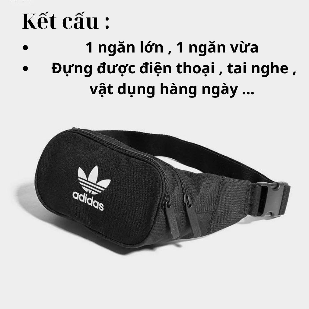 Túi bao tử nam adidas cao cấp chống nước mini , Túi đeo hông nam nữ chạy bộ onetop