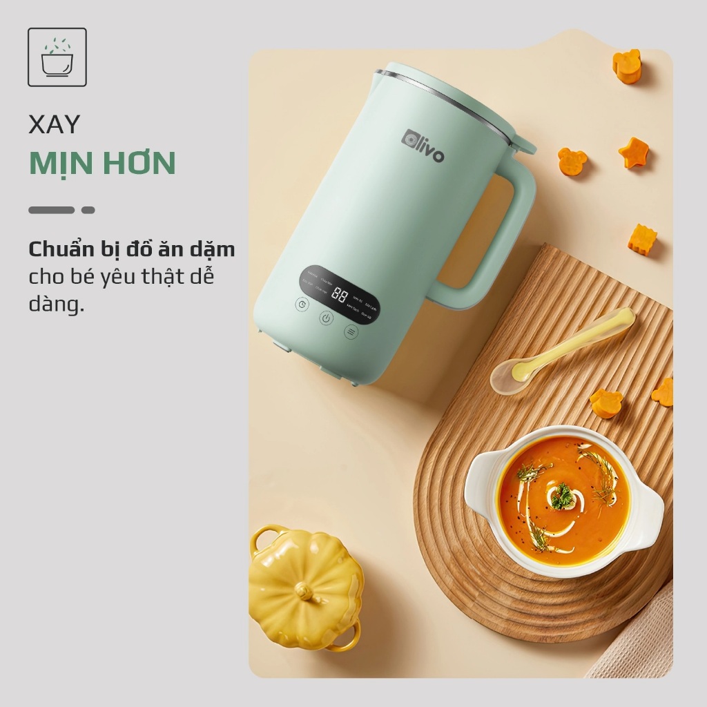 Máy Xay Nấu Đa Năng OLIVO CB1000, 9 Chế Độ Nấu Dung Tích 1Lit, Nắp Kính Chống Trào, Công Suất 880w, Hàng Chính Hãng