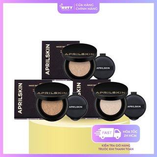 [TẶNG KÈM LÕI 15G) Phấn Nước Che Phủ Hoàn Hảo Aprilskin Magic Snow Cushion - kèm lõi (15gx2)