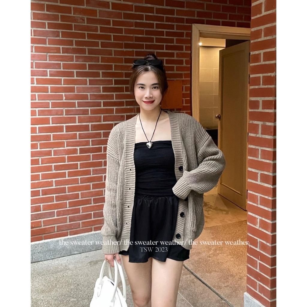 Áo Cadigan Len Trơn