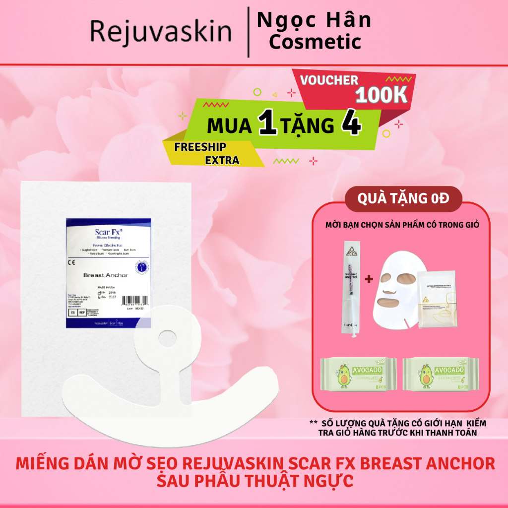 Miếng dán mờ sẹo Rejuvaskin Scar FX Breast Anchor sau phẫu thuật ngực - ngochan cosmetics
