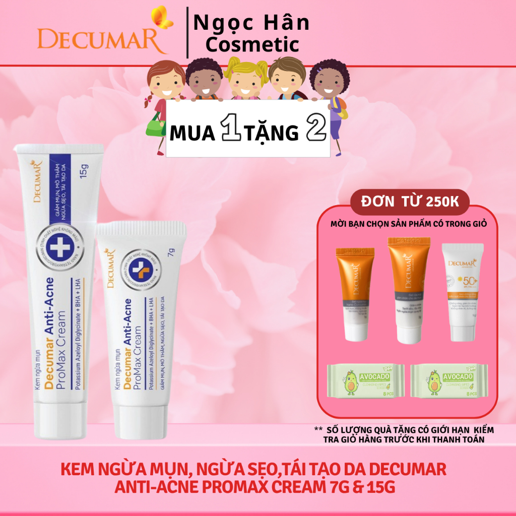 Kem Ngừa Mụn, Ngừa Sẹo,Tái Tạo Da Decumar Anti-Acne Promax Cream 15g - Ngochan Cosmetic