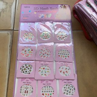 Vỉ 12 bộ Nail Sticker dán móng tay siêu xinh
