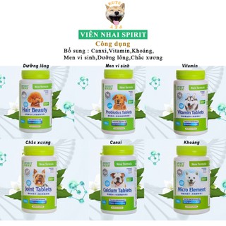 Viên SPIRIT bổ sung Canxi,Dưỡng lông,Vitamin,Khoáng cho chó  [Hộp 160g]