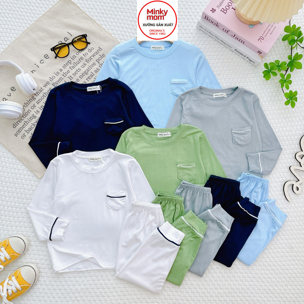(7-28KG DƯỚI 6 TUỔI) Bộ Quần Áo Dài Tay MINKY MOM Thun Lạnh LDD53 cho Bé Trai Bé Gái Dễ Thương vải mềm mịn thoáng mát