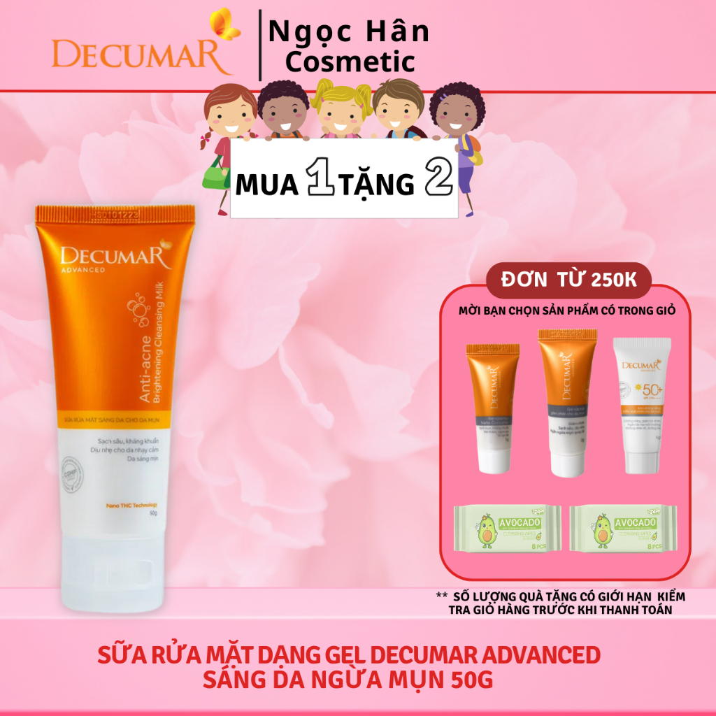 Sữa rửa mặt dạng Gel Decumar Advanced sáng da ngừa mụn 50g - Ngochan Cosmetics