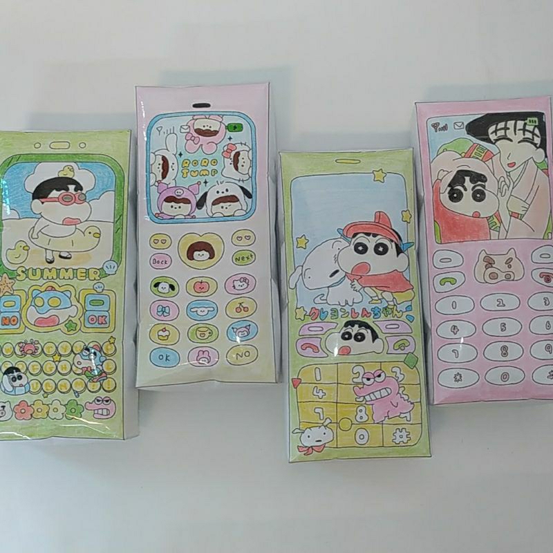 Squishy giấy điện thoại hình Shin cậu bé bút chì siêu xinnh