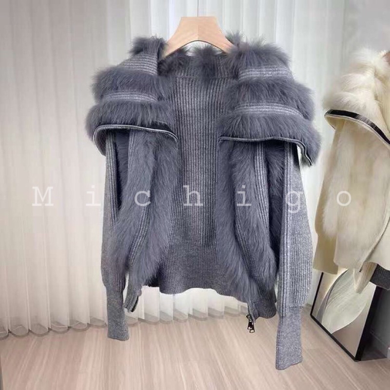 Áo khoác len lông hàng chuẩn quảng châu bao chất đẹp