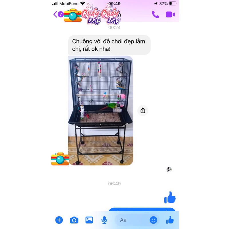 Chuồng Lồng  vẹt mã số 003 dùng cho Vẹt  như :  Cockatoo, xám, xích, sun, lovebird,... được làm từ vật liệu thép sơn tĩn