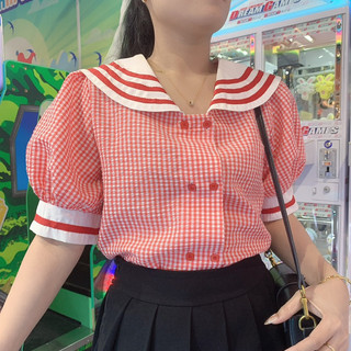MS157 áo sơ mi công sở nữ hàn quốc cực xinh, sơ mi thuỷ thủ nữ nắng fashion