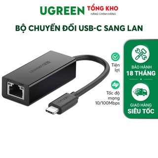 Bộ chuyển đổi usb type c san lan 10/100 mbps ethernet - dài 40cm - ugreen 30287 bảo hành 18 tháng