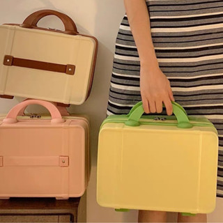 Vali xách tay mini cốp đựng mỹ phẩm sang chảnh kích thước 14inch, chất liệu nhựa ABS chống nước tốt,có chun gài vali lớn