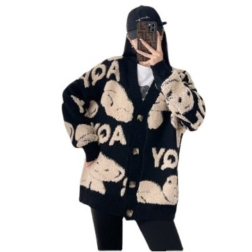 Áo khoác len cardigan gấu 4 nút hàng nhập QC!  2023