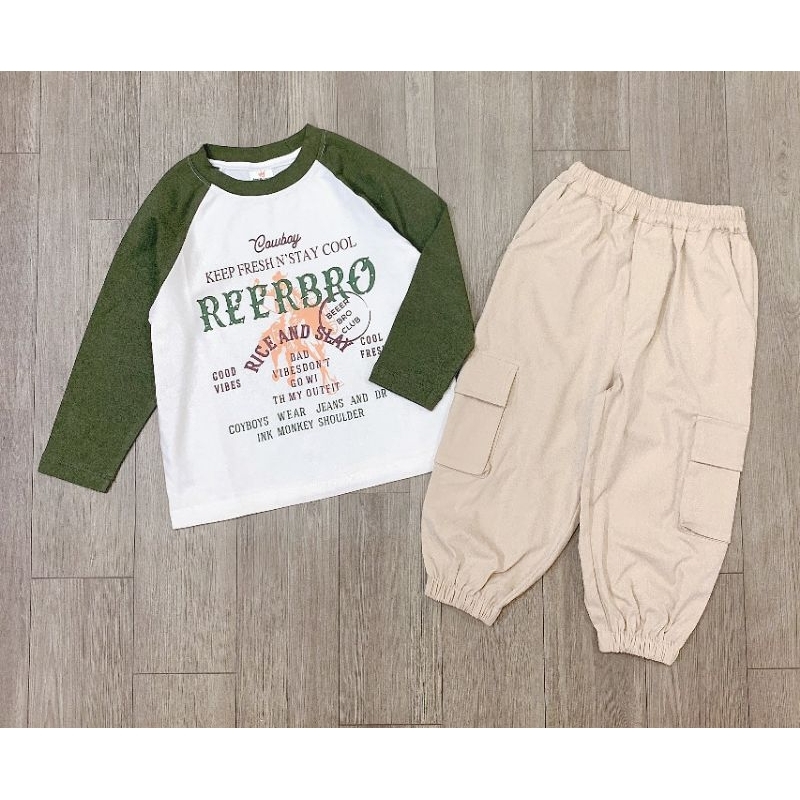 Bộ BT J&J áo cotton quần kaki túi hộp