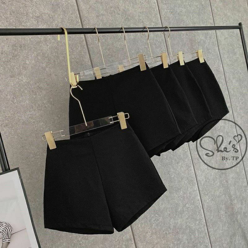 Quần short trơn cạp cao khoá sau tôn dáng chất umi đẹp