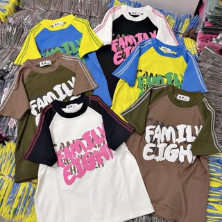 Áo thun babytee tay raglan phối chữ FAMILY, cổ tròn tay ngắn chất vải borip cotton mềm mại co giãn 4 chiều. Áo thuFAMILY