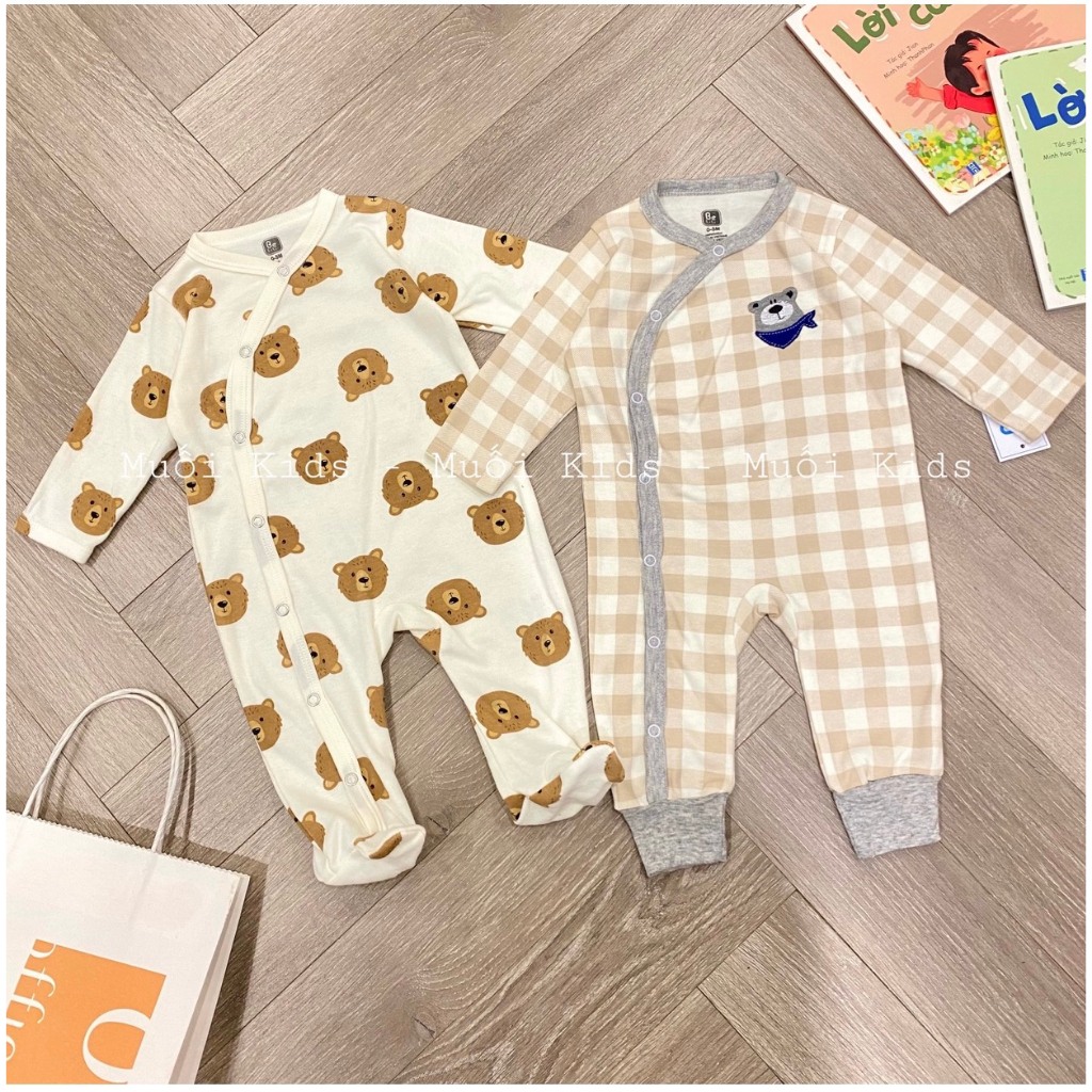 Body Liền Thân Cho Bé⚡️FREE SHIP⚡️Set 2c Body Liền Tất  Liền Thân Cho Bé Sơ Sinh Giữ Ấm Vào Mùa Đông