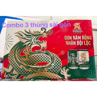 [hỏa tốc] combo 3 thùng bia Sài Gòn Lager( mẫu Tết 2024)