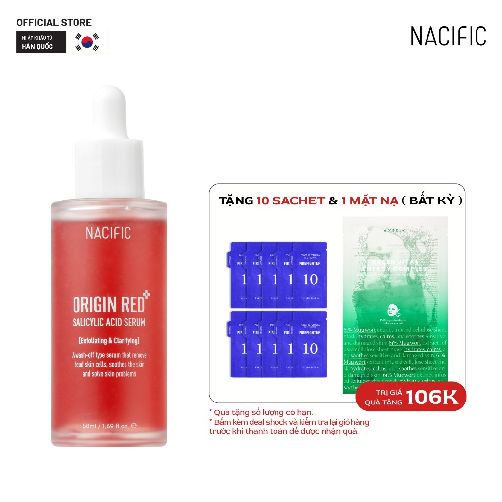 Tinh chất Peel da, tẩy tế bào chết dịu nhẹ Nacific Origin Red Salicylic Acid Serum 50ml