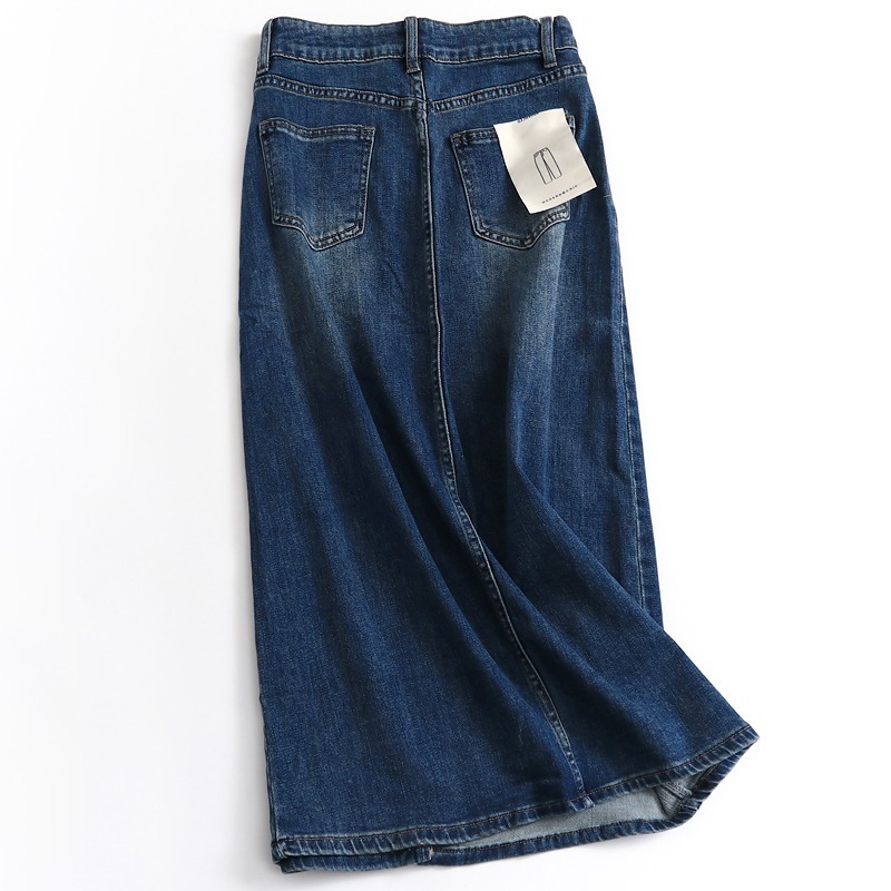 B213 Chân váy denim xẻ tà