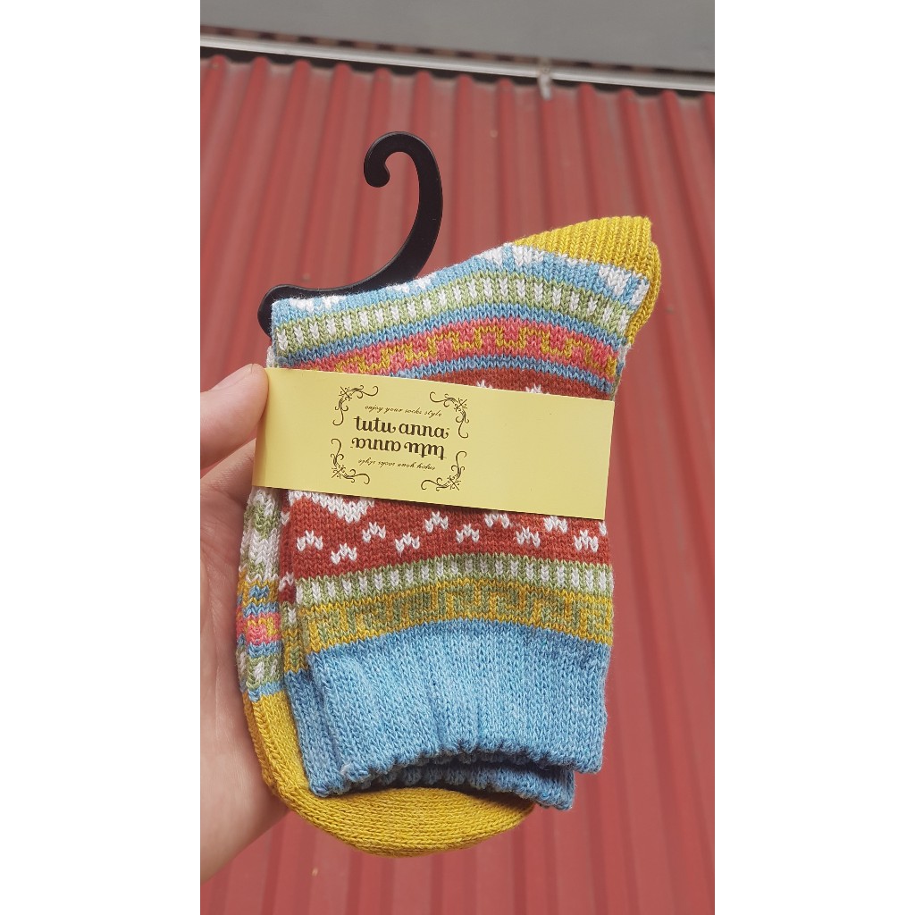 Set 5 đôi TẤT THỔ CẨM CAO CỔ cao cấp phong cách vitage phù hợp cho cả nam và nữ - có ảnh thật