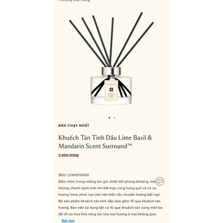 Tinh dầu khuyếch tán jo malone lime basil & mandarin diffuser 165ml