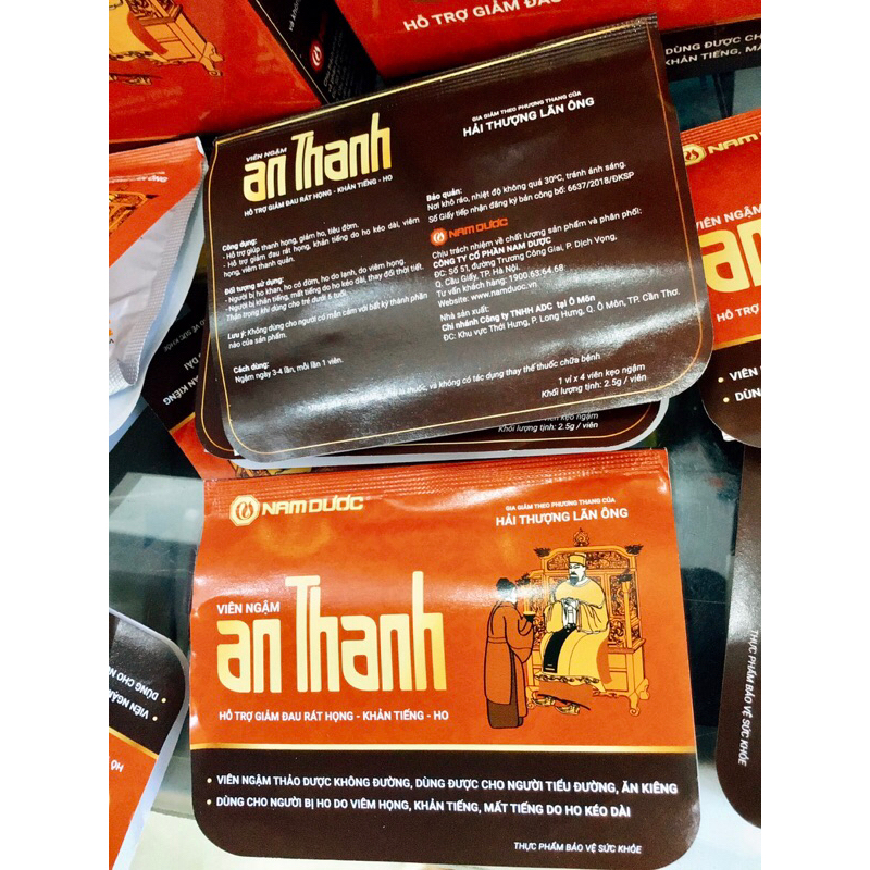 Viên ngậm An Thanh hộp 10 vỉ x 4 viên . Kẹo an thanh
