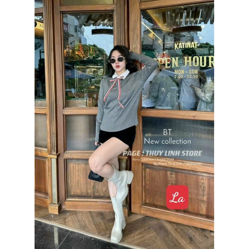 Áo len cổ sen Thome QC