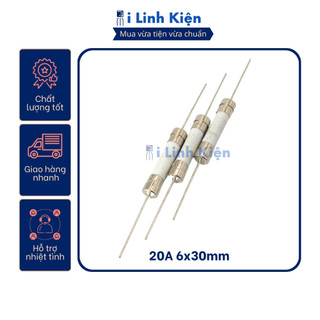 Cầu chì sứ chân cắm 250v 20a 6x30mm túi 10 con chất lượng cao.